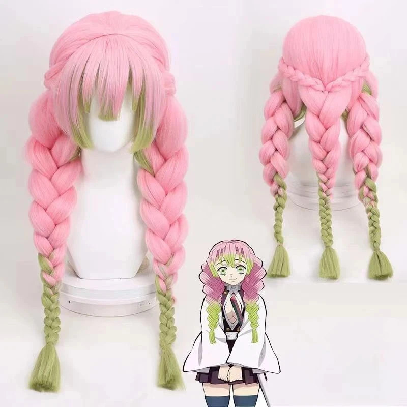 Cosplay Anime Zenitsu - Mitsuri Kanroji Cosplay Wig Long Pink