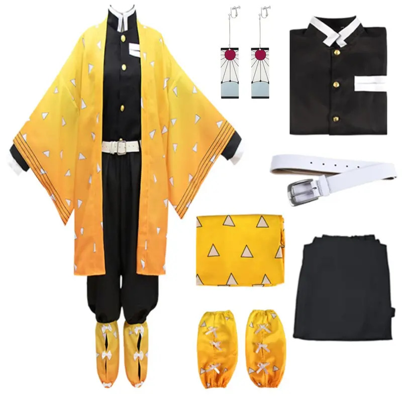 Cosplay Anime Zenitsu - New Halloween Cosplay Anime Demon Slayer