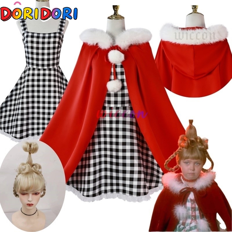 Anime Cosplay Kid - Anime Cindy Lou Cosplay Costume Plaid
