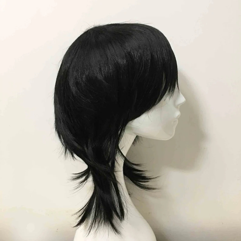 Emo Wig Unisex Black Mullet St - Sword Art Online Cape 评论和价格