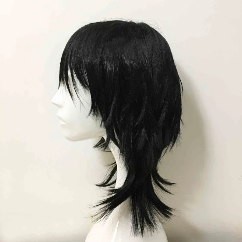 Emo Wig Unisex Black Mullet St - Sword Art Online Cape 评论和价格