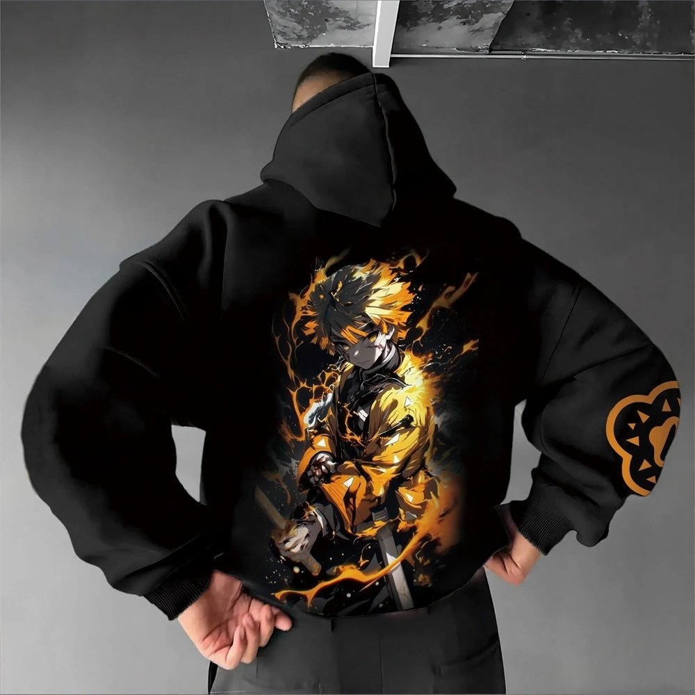 Demon Slayer Men's Hoodie Swea - Cosplay Anime Zenitsu 评论和价格