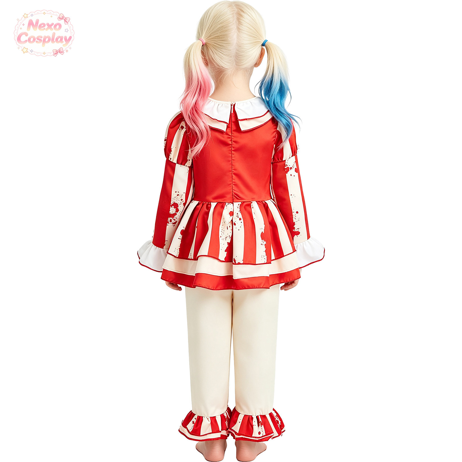 Kids Red White Striped Horror  - Anime Cosplay Kid 评论和价格