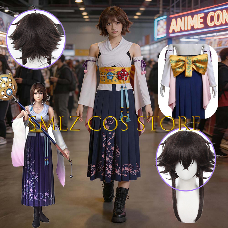 Smlz FFX Yuna Cosplay Anime FF - Anime Cosplay Dresses 评论和价格