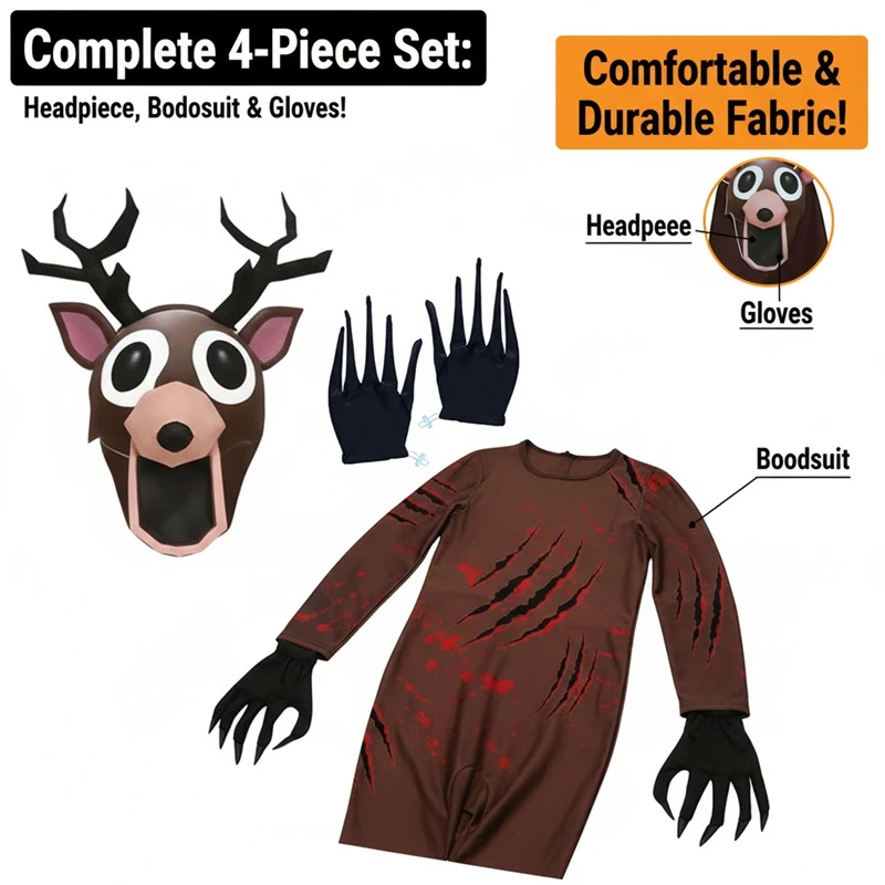 Scary Reindeer Costume for Kid - Anime Cosplay Outfit Ideas 评论和价格