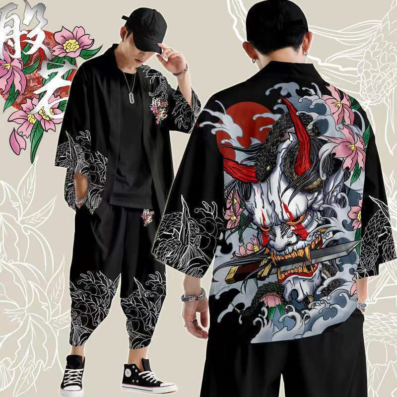 Harajuku Tops Robe Fashion Asi - Demon Slayer Haori 评论和价格