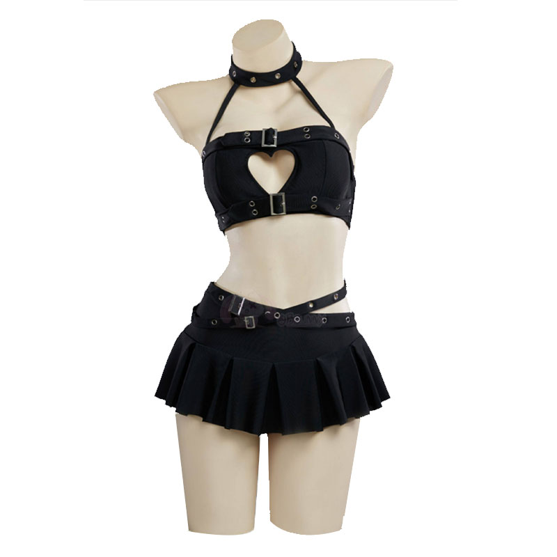 Gothic Punk Heart Hollow Halte - Anime Cosplay Bikini 评论和价格