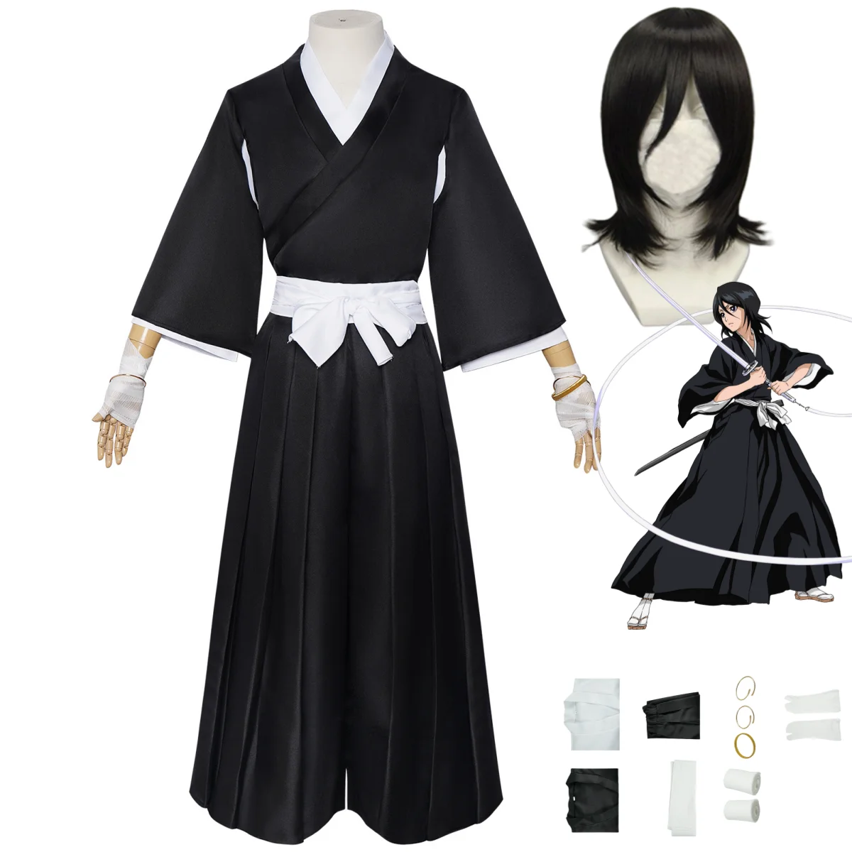 Anime Bleach Shinigami Kuchiki - Anime Cosplay Bleach 评论和价格