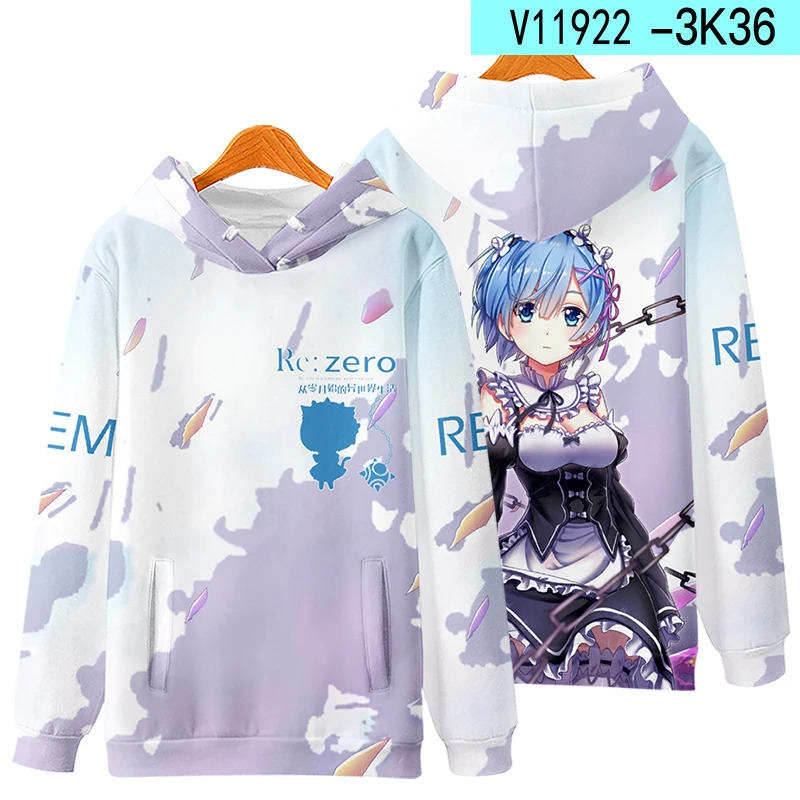 3D Re Zero Cosplay Hoodie Anim - Cosplay Anime Basic 评论和价格