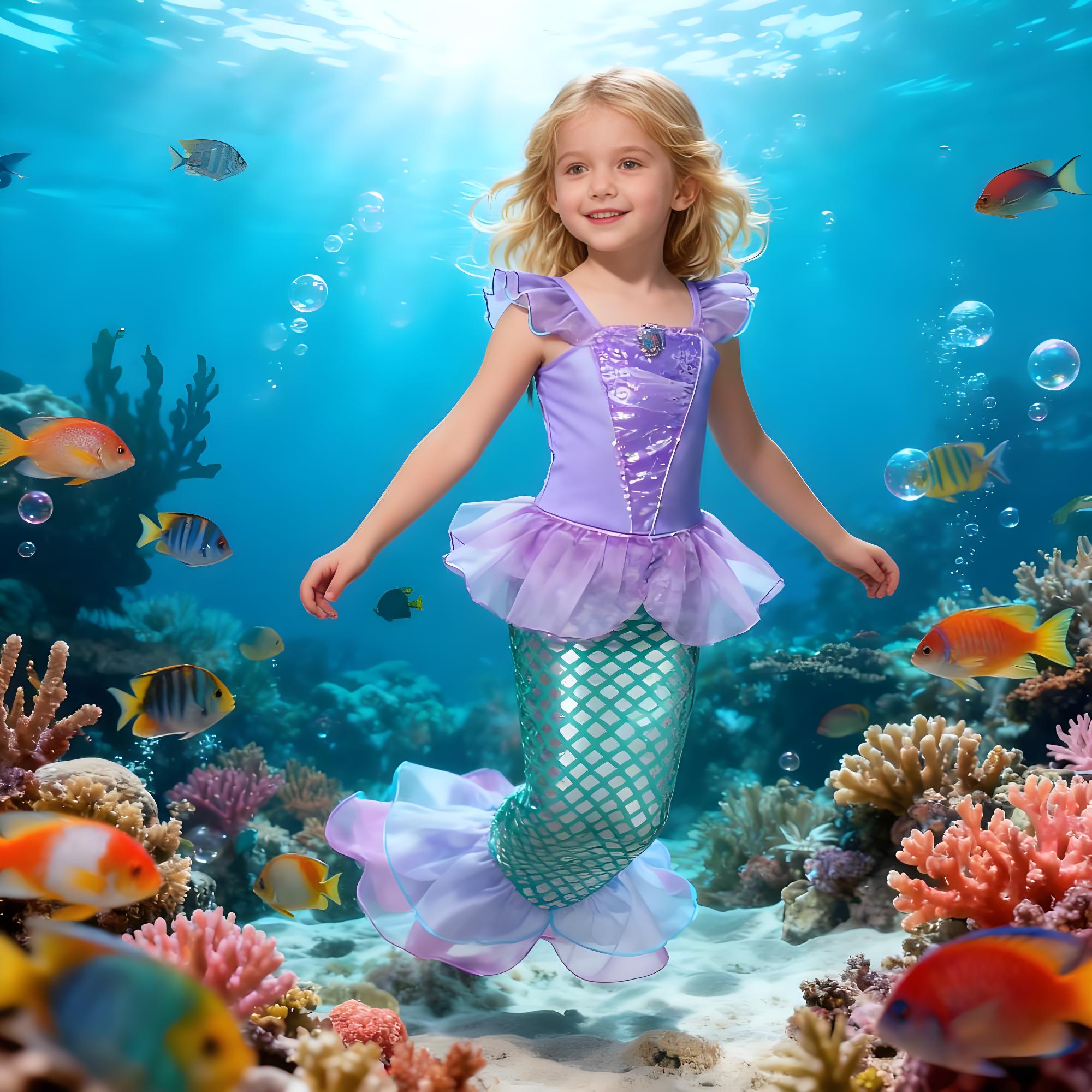 Summer Mermaid Birthday Party  - Anime Cosplay Little Girl 评论和价格
