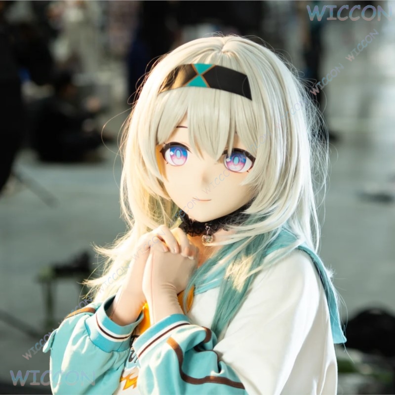 Kigurumi Female Face Mask Anim - Anime Cosplay Face 评论和价格