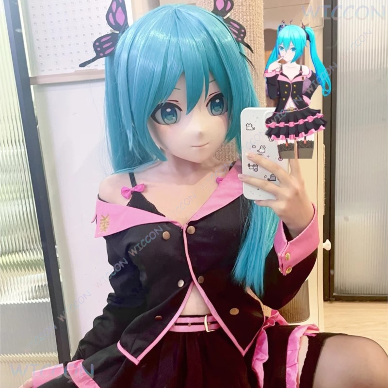 Kigurumi Female Face Mask Anim - Anime Cosplay Face 评论和价格
